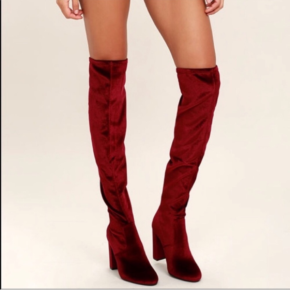 NWT OX BLOOD/BURGUNDY THIGH HIGH BOOTS